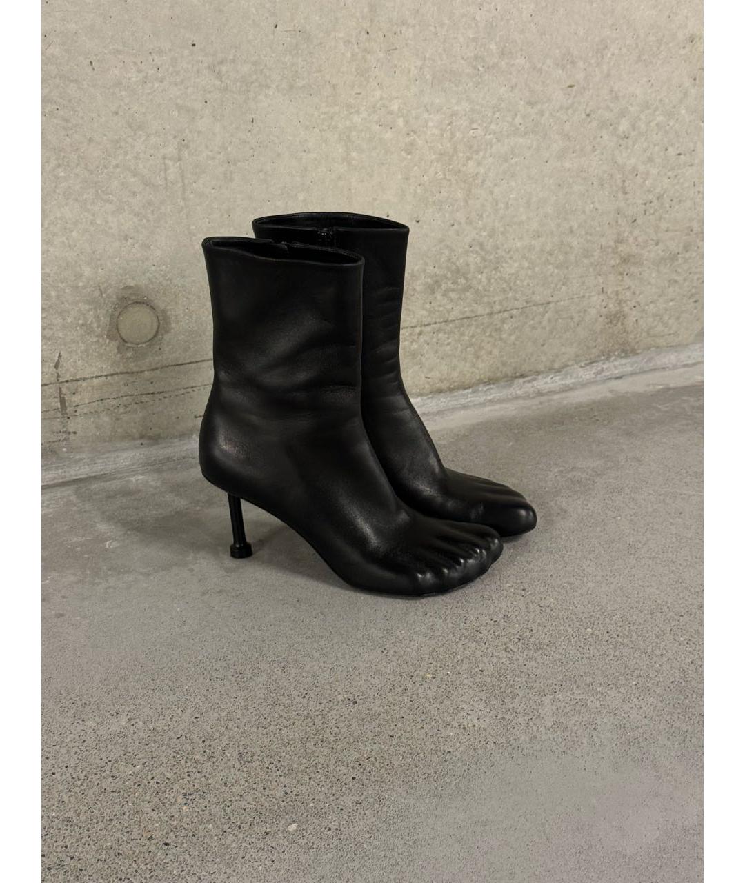 BALENCIAGA Черные кожаные ботильоны, фото 5