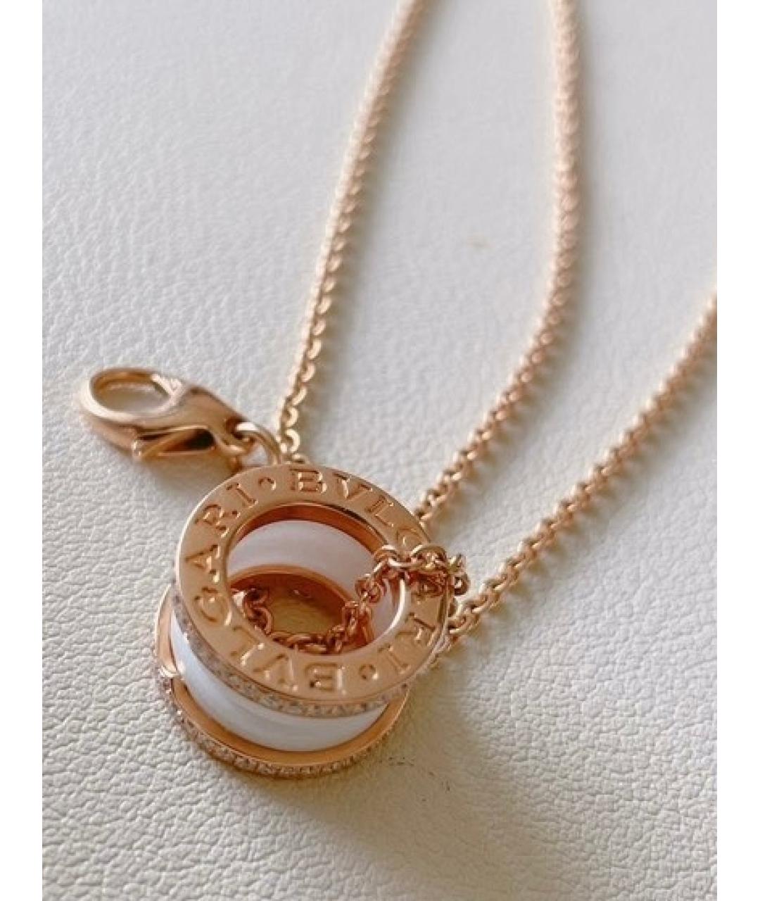 BVLGARI Белое колье из розового золота, фото 6