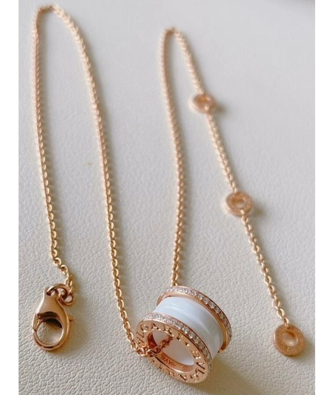 BVLGARI Белое колье из розового золота, фото 2