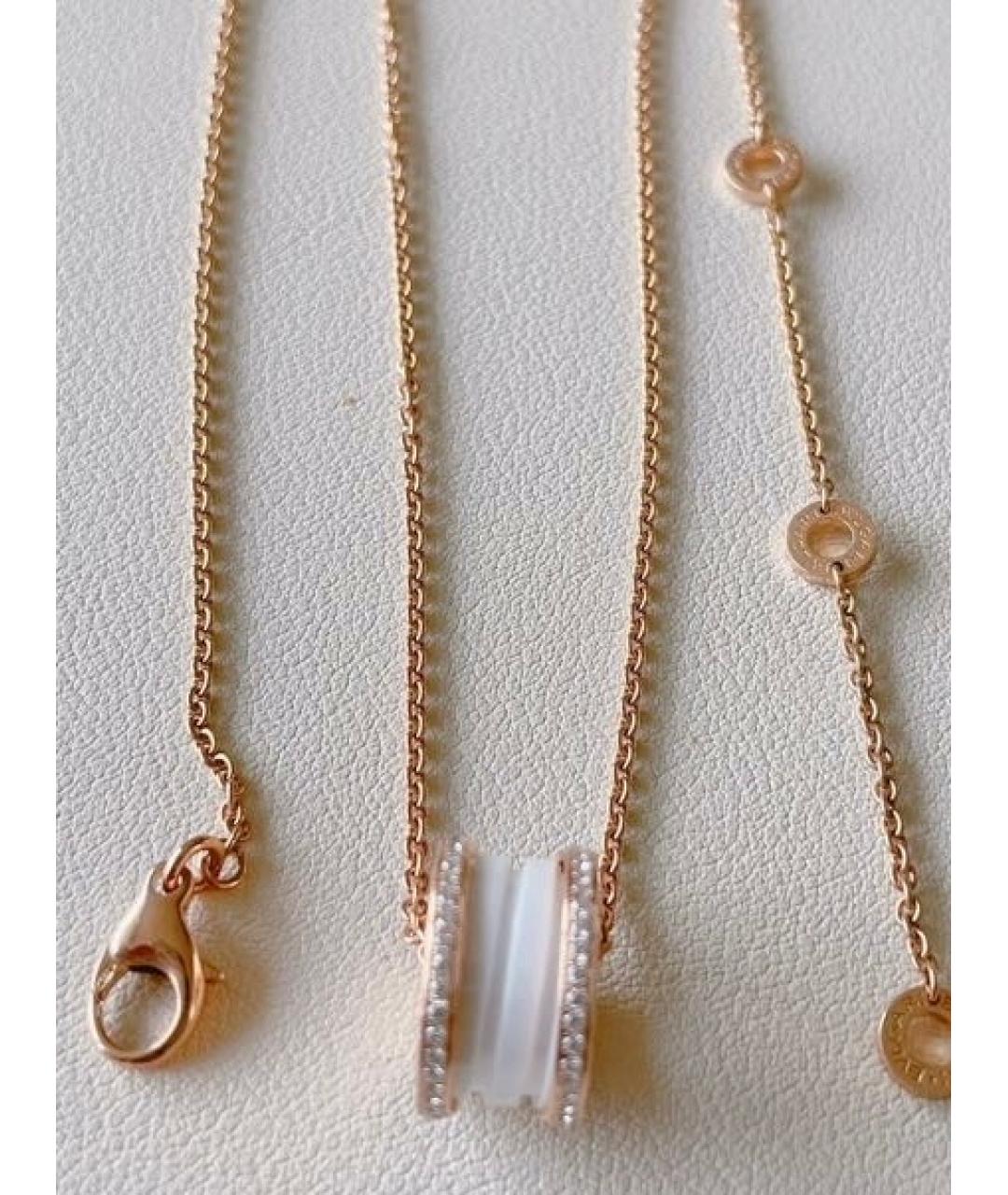 BVLGARI Белое колье из розового золота, фото 3