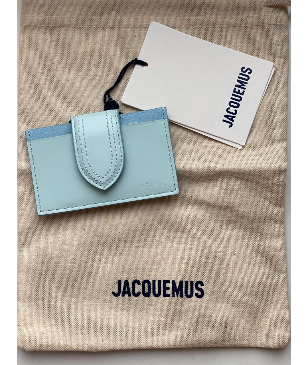 JACQUEMUS Голубой кожаный кардхолдер, фото 5