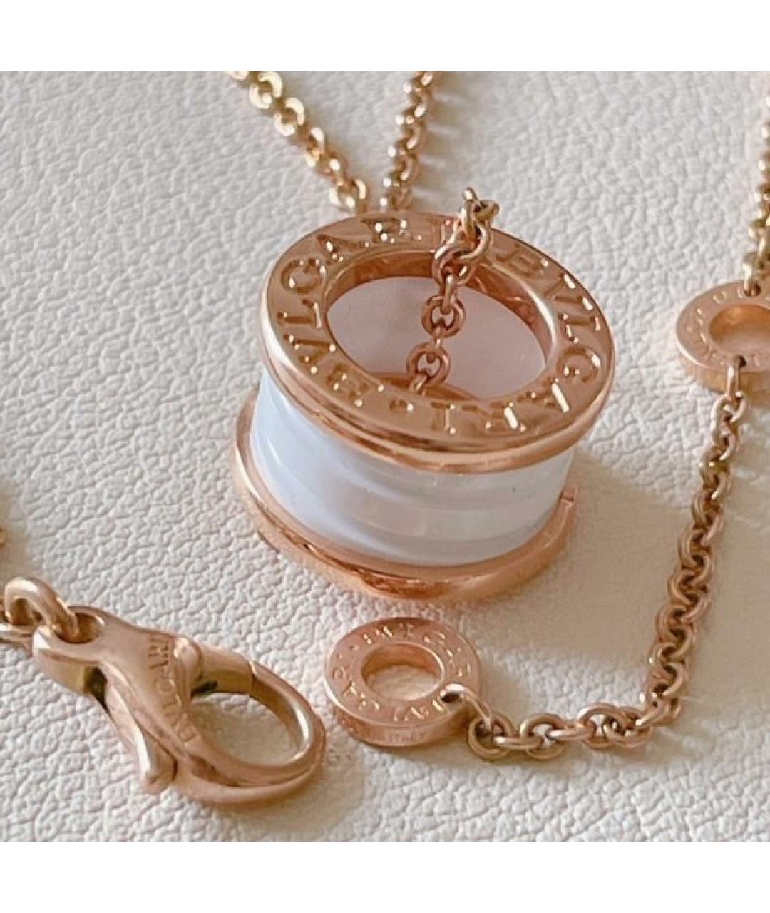 BVLGARI Белое колье из розового золота, фото 6