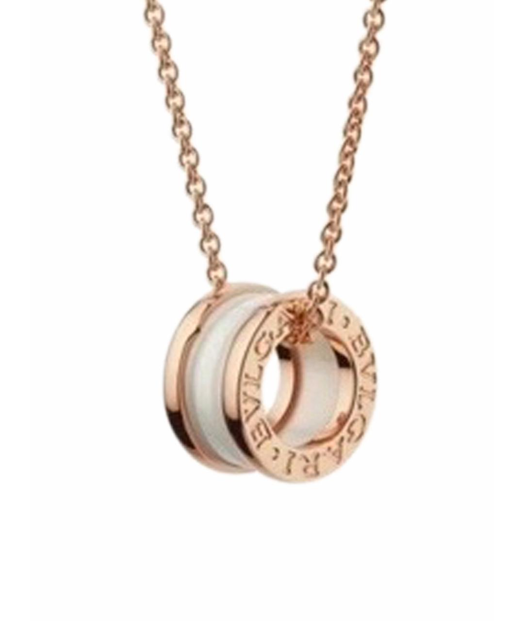 BVLGARI Белое колье из розового золота, фото 1