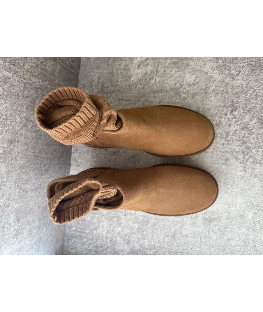 UGG AUSTRALIA Коричневые кожаные ботинки, фото 3