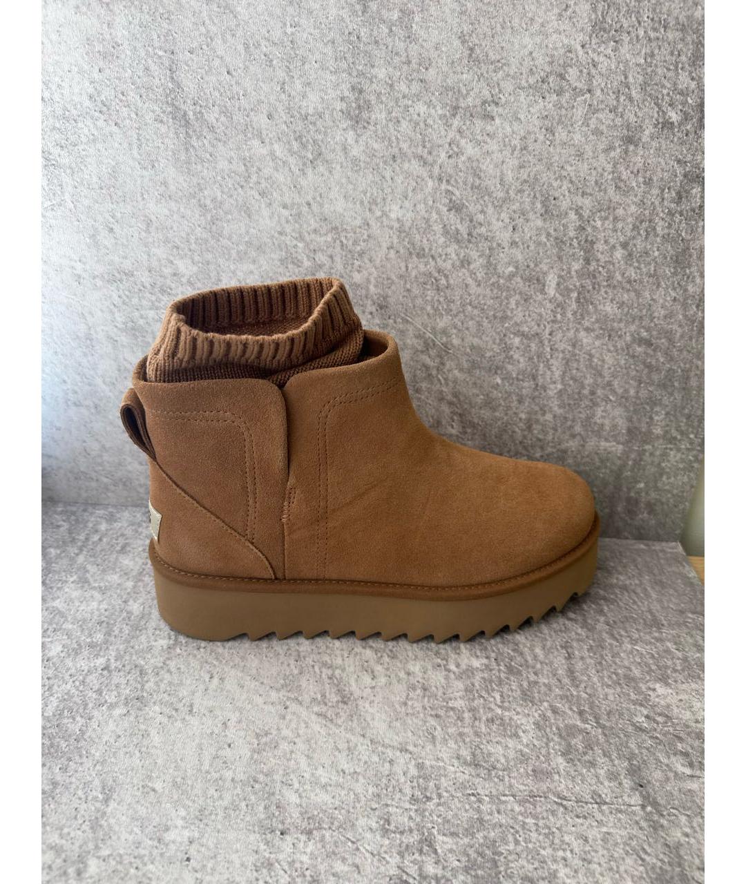 UGG AUSTRALIA Коричневые кожаные ботинки, фото 9