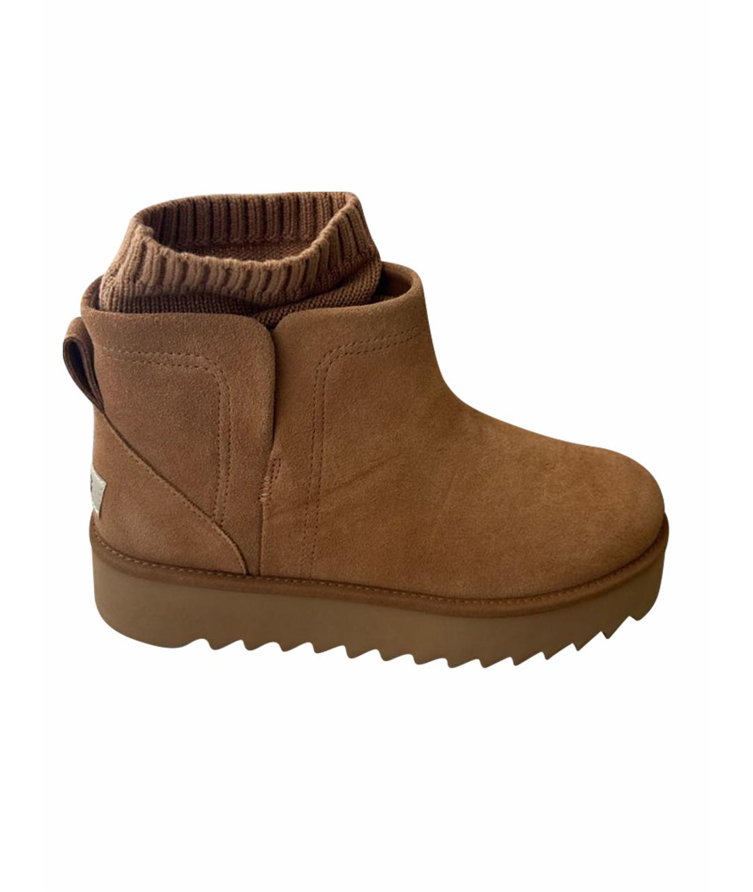 UGG AUSTRALIA Коричневые кожаные ботинки, фото 1