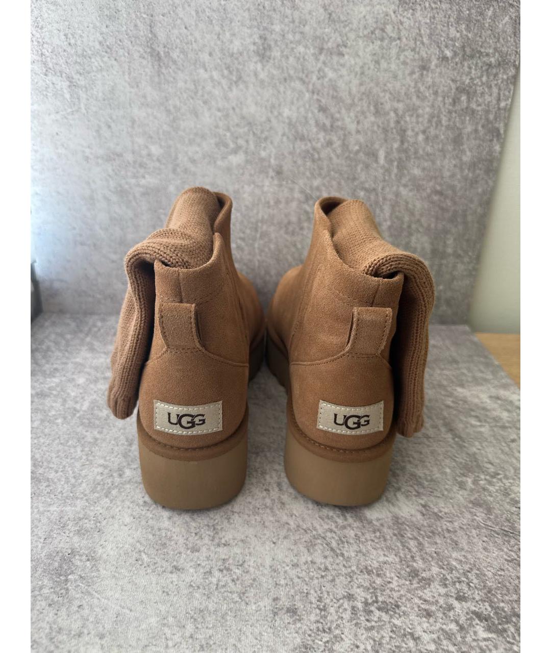UGG AUSTRALIA Коричневые кожаные ботинки, фото 4