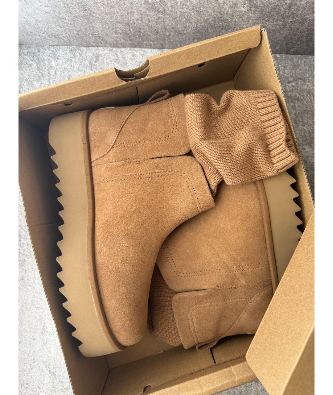 UGG AUSTRALIA Коричневые кожаные ботинки, фото 5