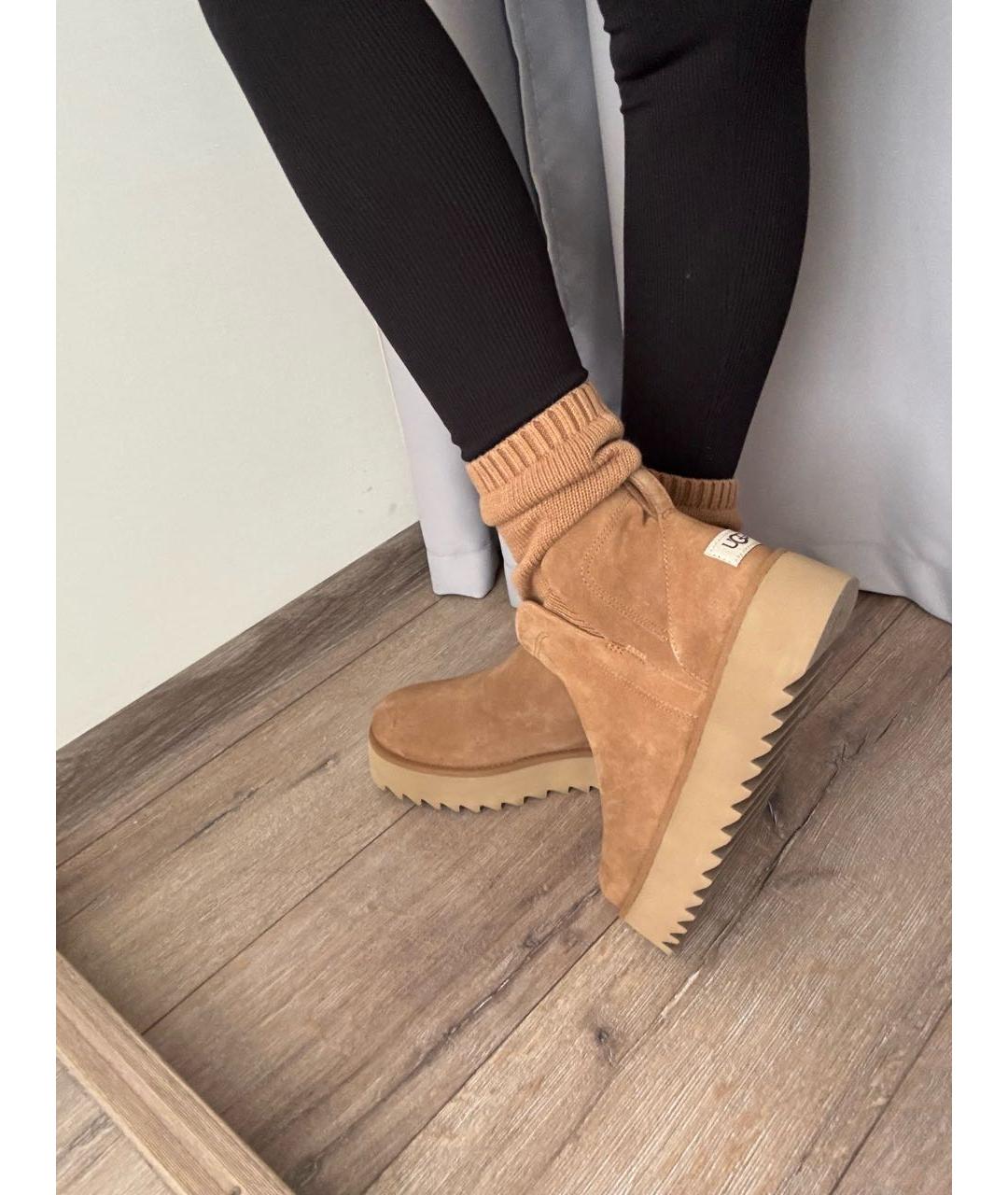 UGG AUSTRALIA Коричневые кожаные ботинки, фото 8