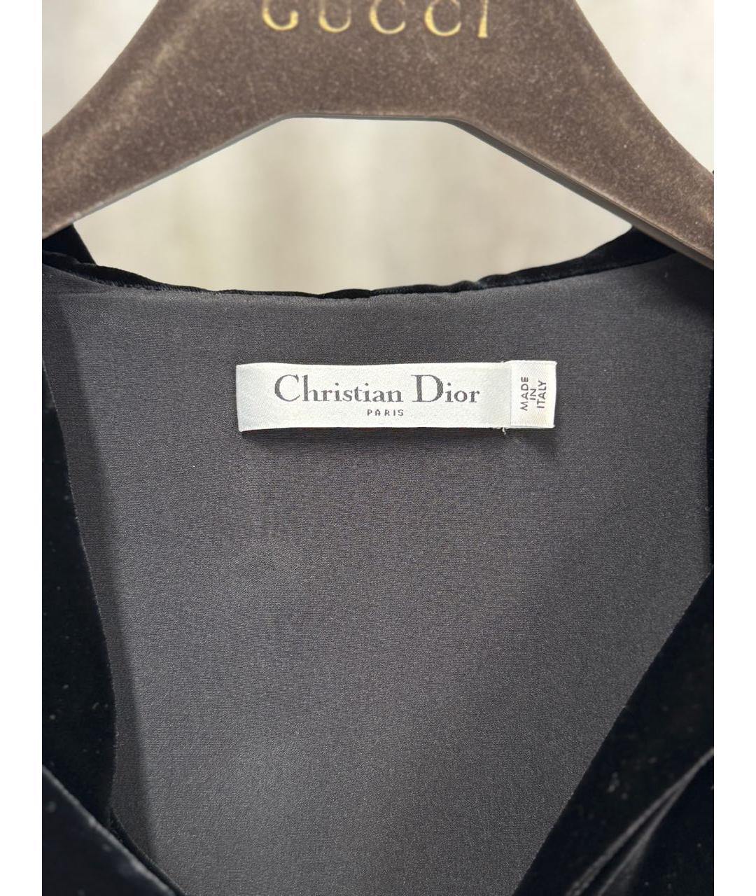 CHRISTIAN DIOR Черное бархатное вечернее платье, фото 3