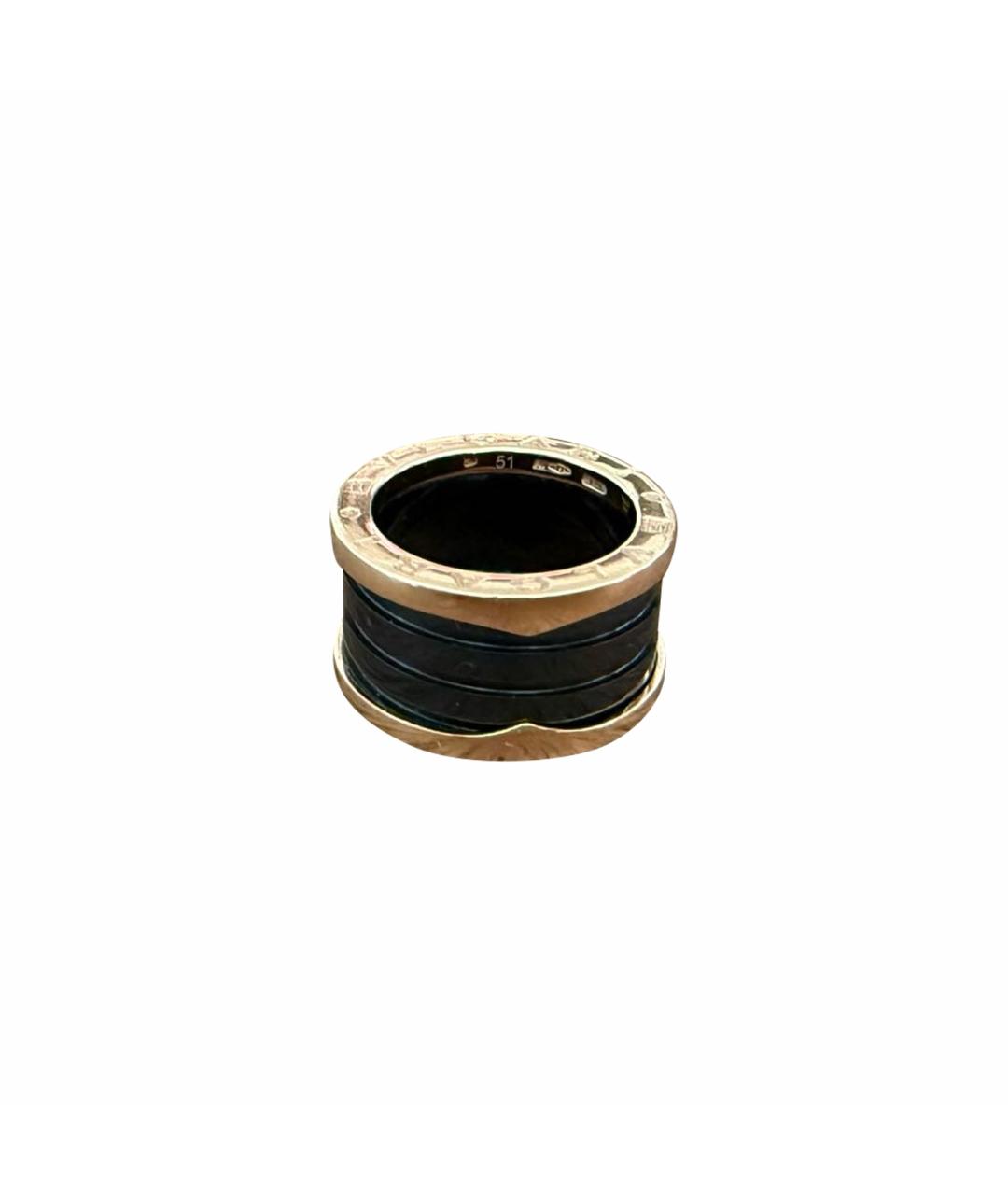 BVLGARI Черное кольцо из розового золота, фото 1