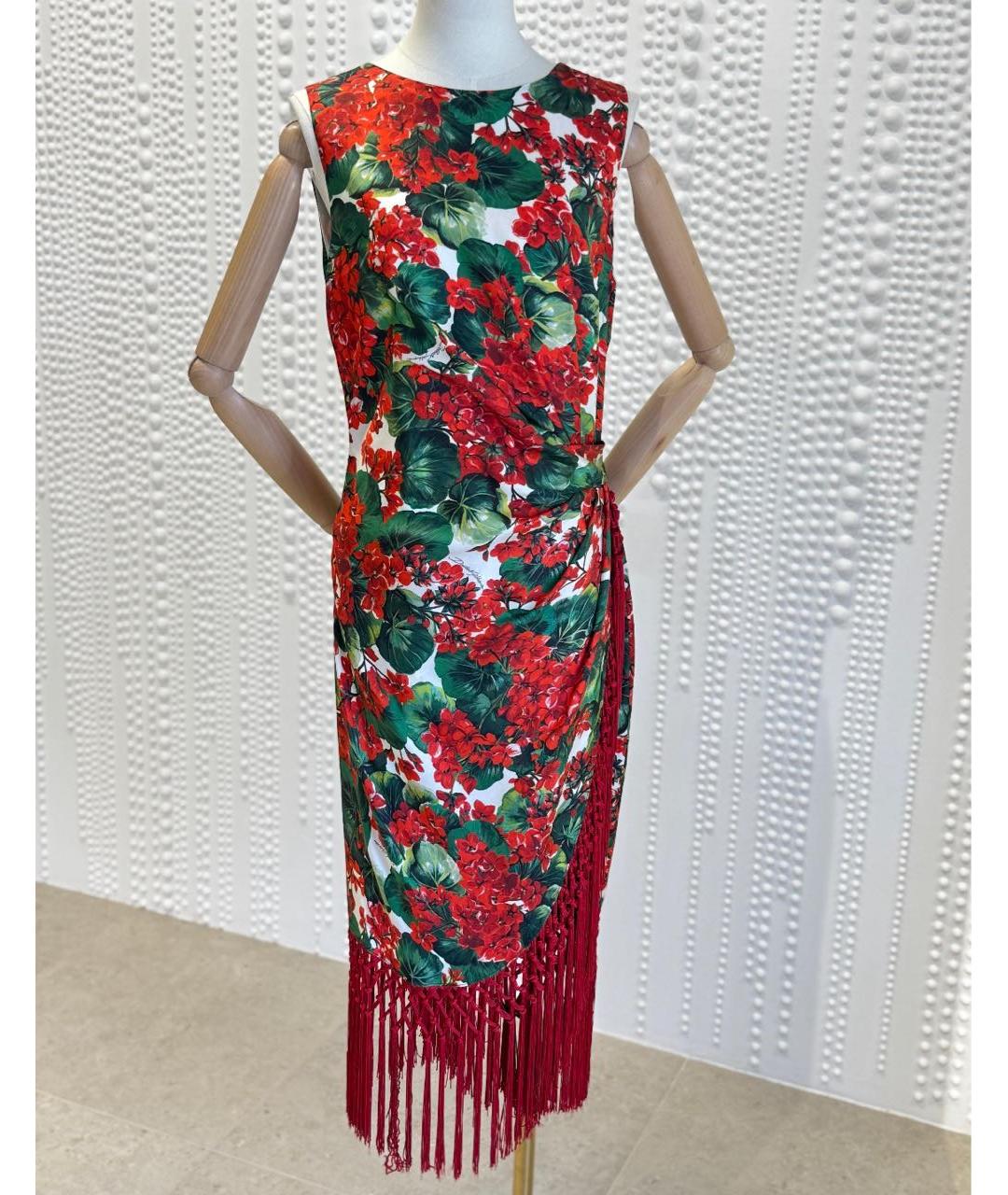 DOLCE&GABBANA Красное вискозное коктейльное платье, фото 2