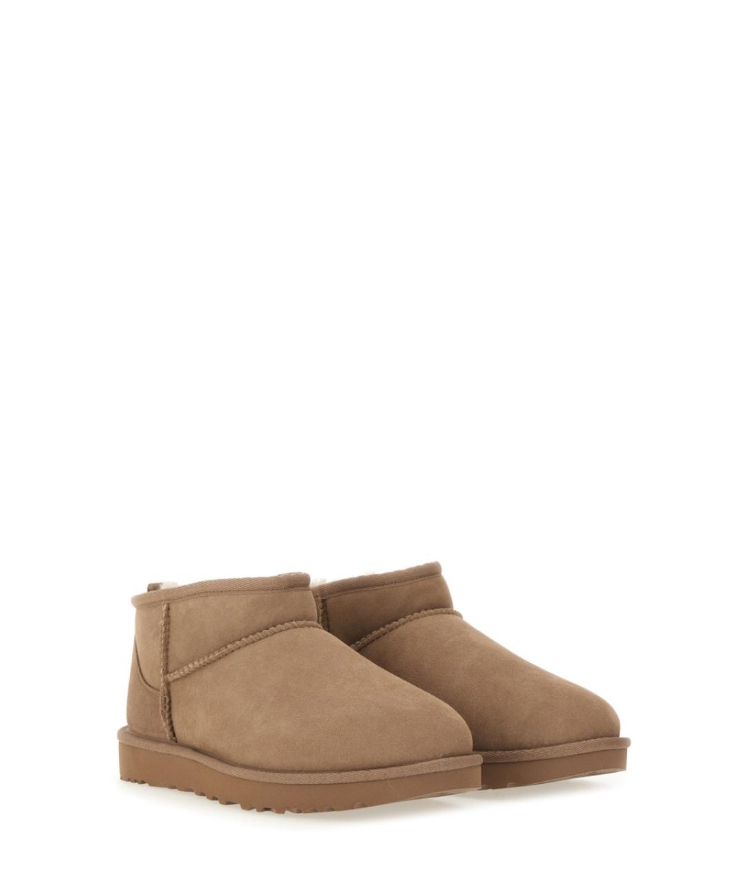 UGG AUSTRALIA Бежевые кожаные ботинки, фото 2
