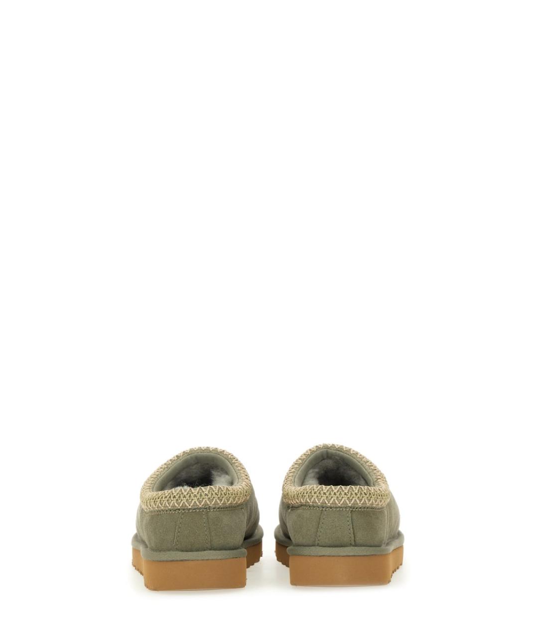 UGG AUSTRALIA Зеленые кожаные сабо, фото 3