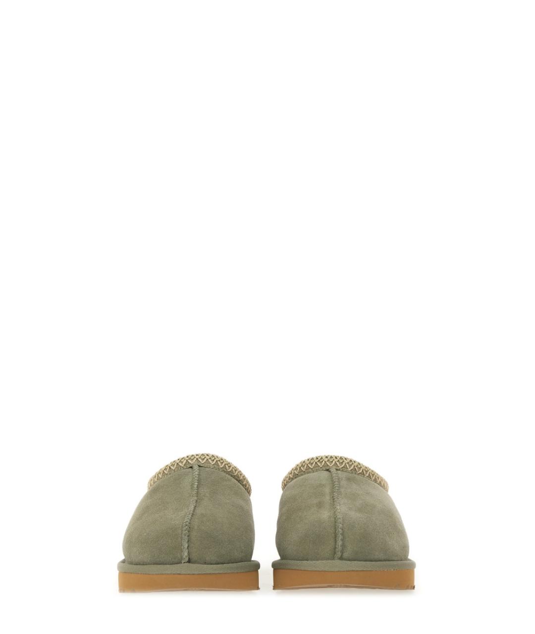 UGG AUSTRALIA Зеленые кожаные сабо, фото 4