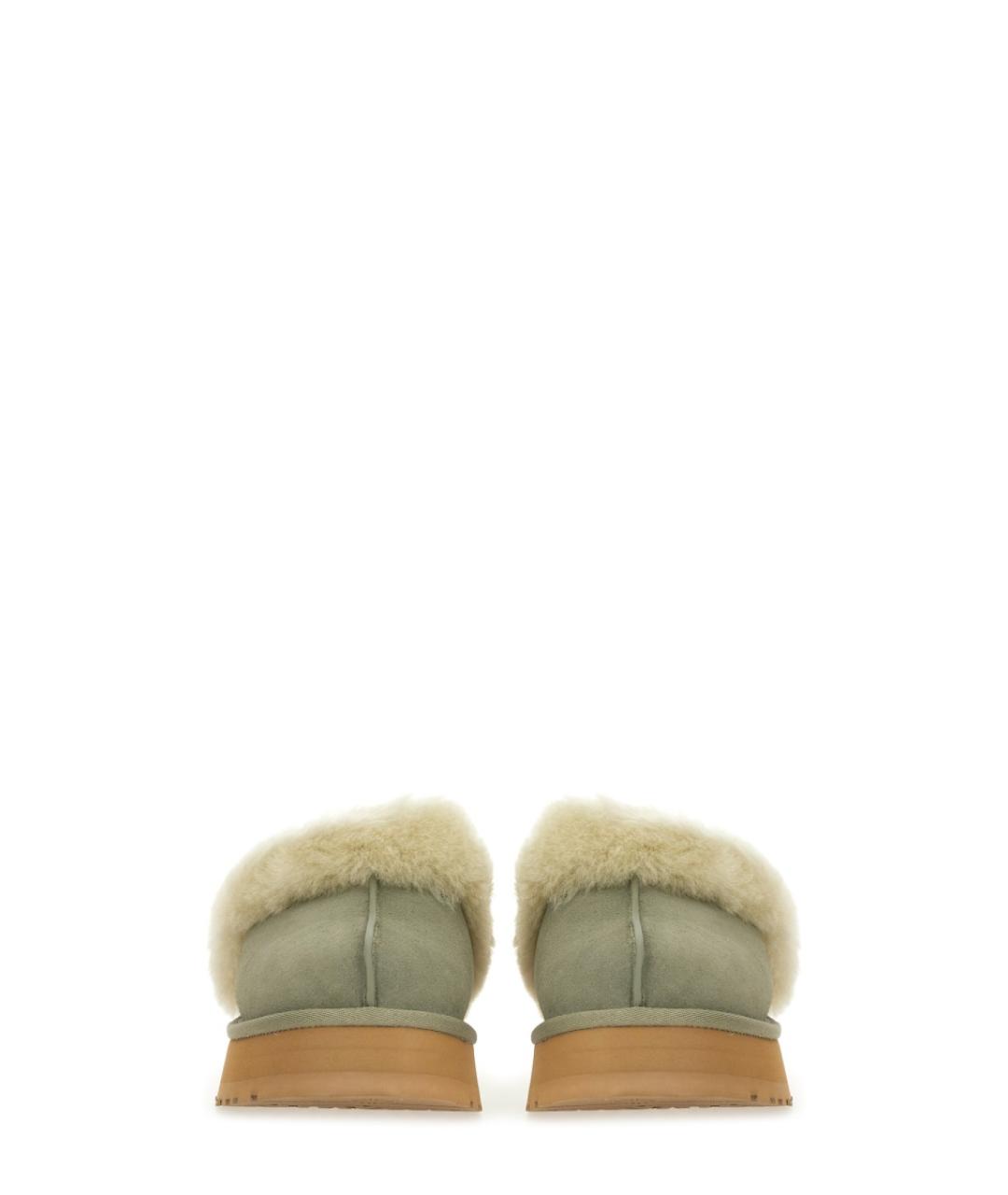 UGG AUSTRALIA Зеленые кожаные сабо, фото 4