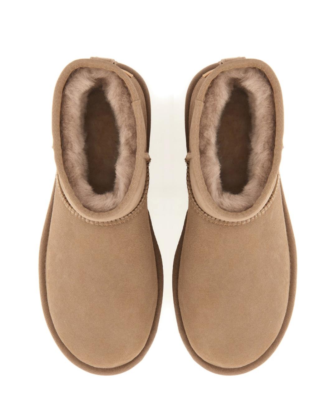 UGG AUSTRALIA Бежевые кожаные ботинки, фото 4