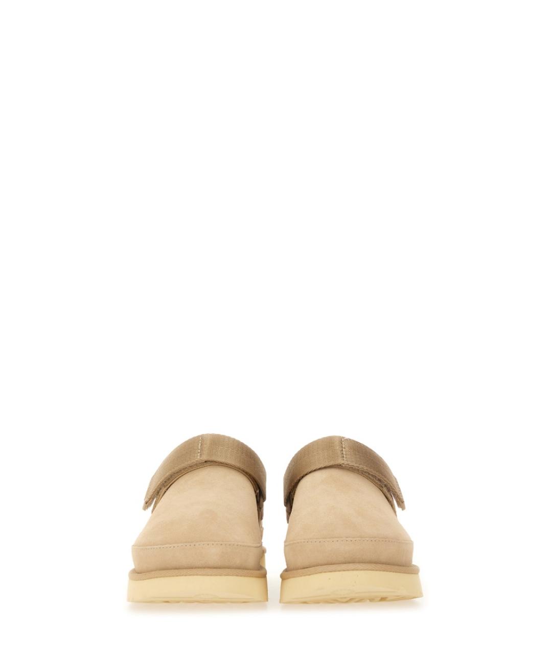 UGG AUSTRALIA Бежевые кожаные сабо, фото 4