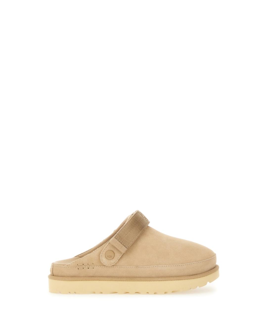 UGG AUSTRALIA Бежевые кожаные сабо, фото 1