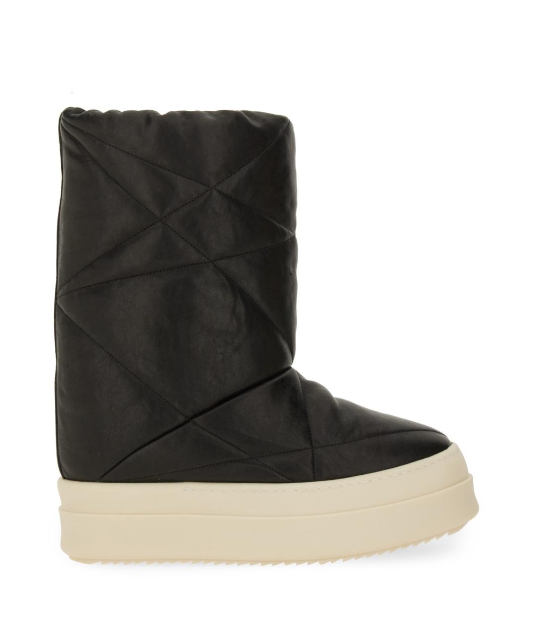 RICK OWENS Черные кожаные сапоги, фото 1