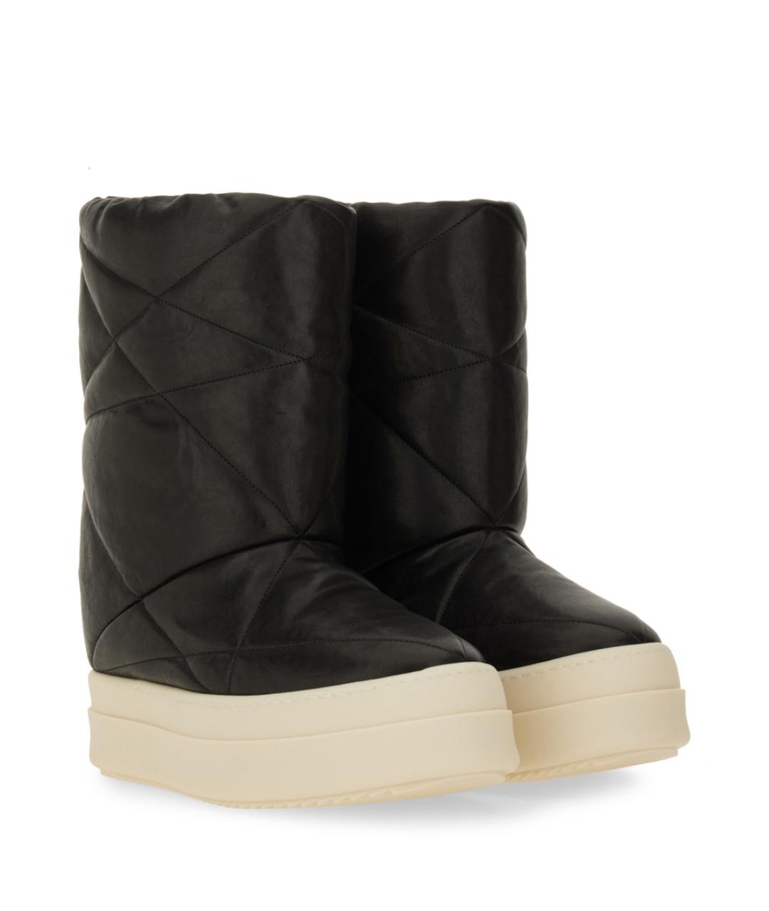 RICK OWENS Черные кожаные сапоги, фото 2