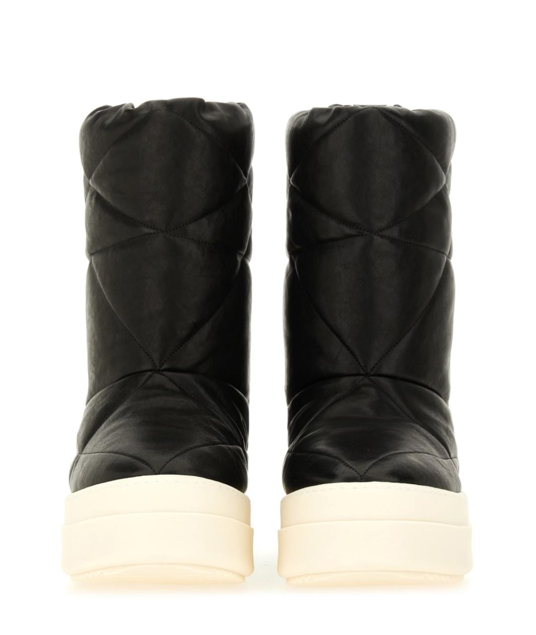 RICK OWENS Черные кожаные высокие ботинки, фото 4