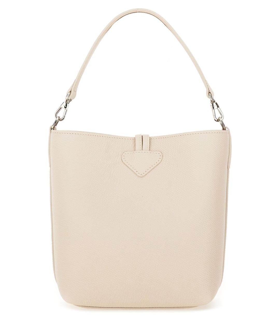 LONGCHAMP Белая кожаная сумка с короткими ручками, фото 2