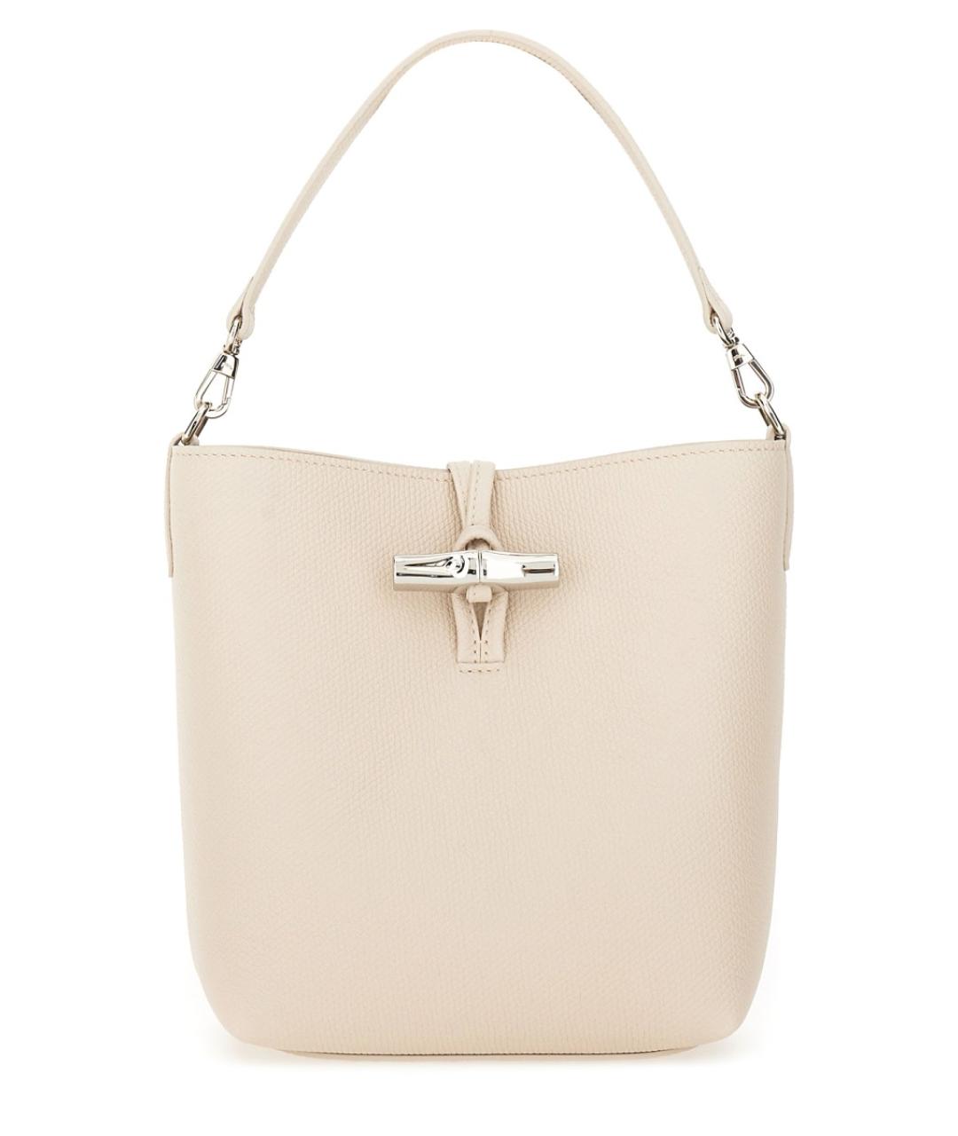 LONGCHAMP Белая кожаная сумка с короткими ручками, фото 1