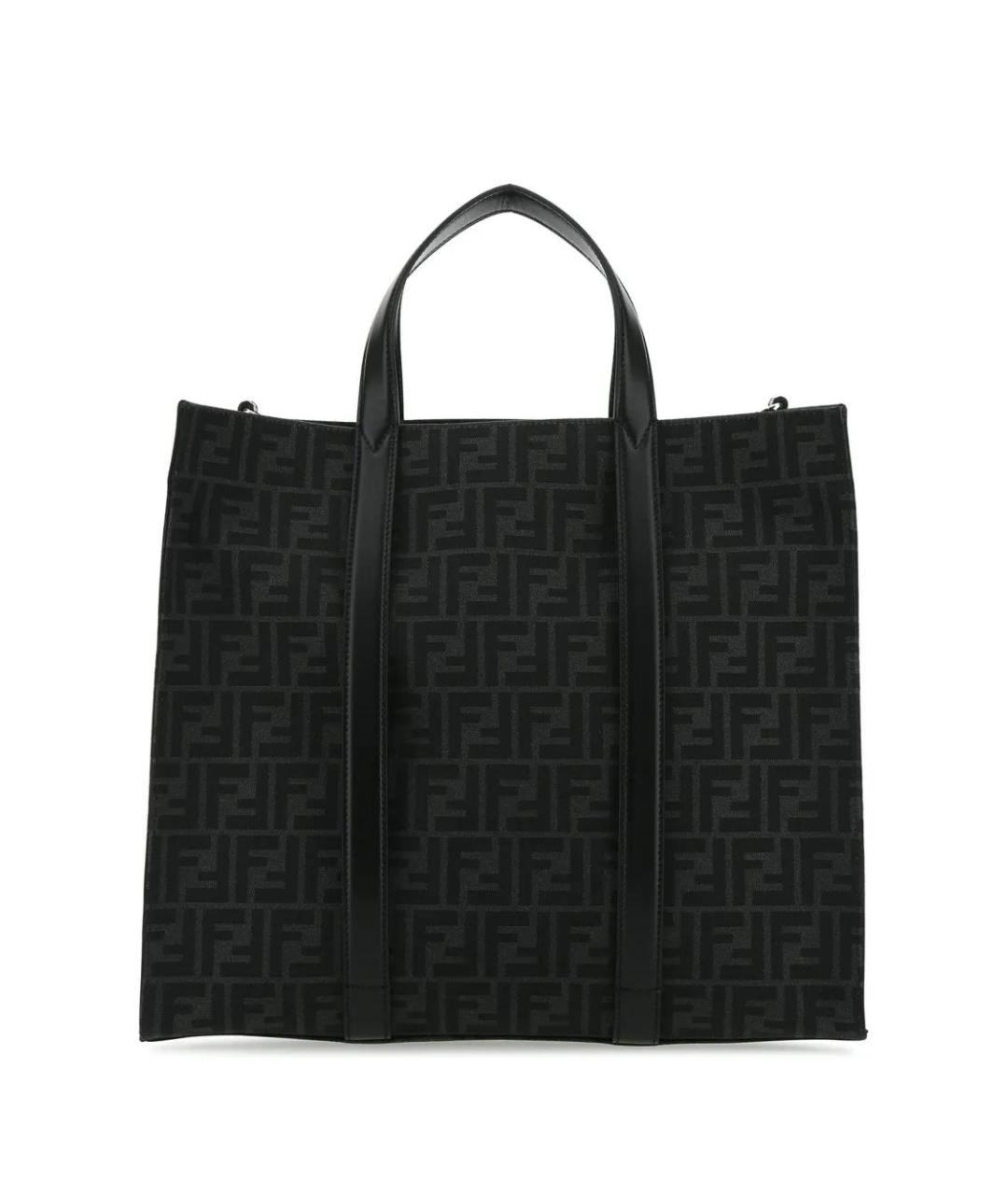 FENDI Антрацитовая синтетическая сумка тоут, фото 2