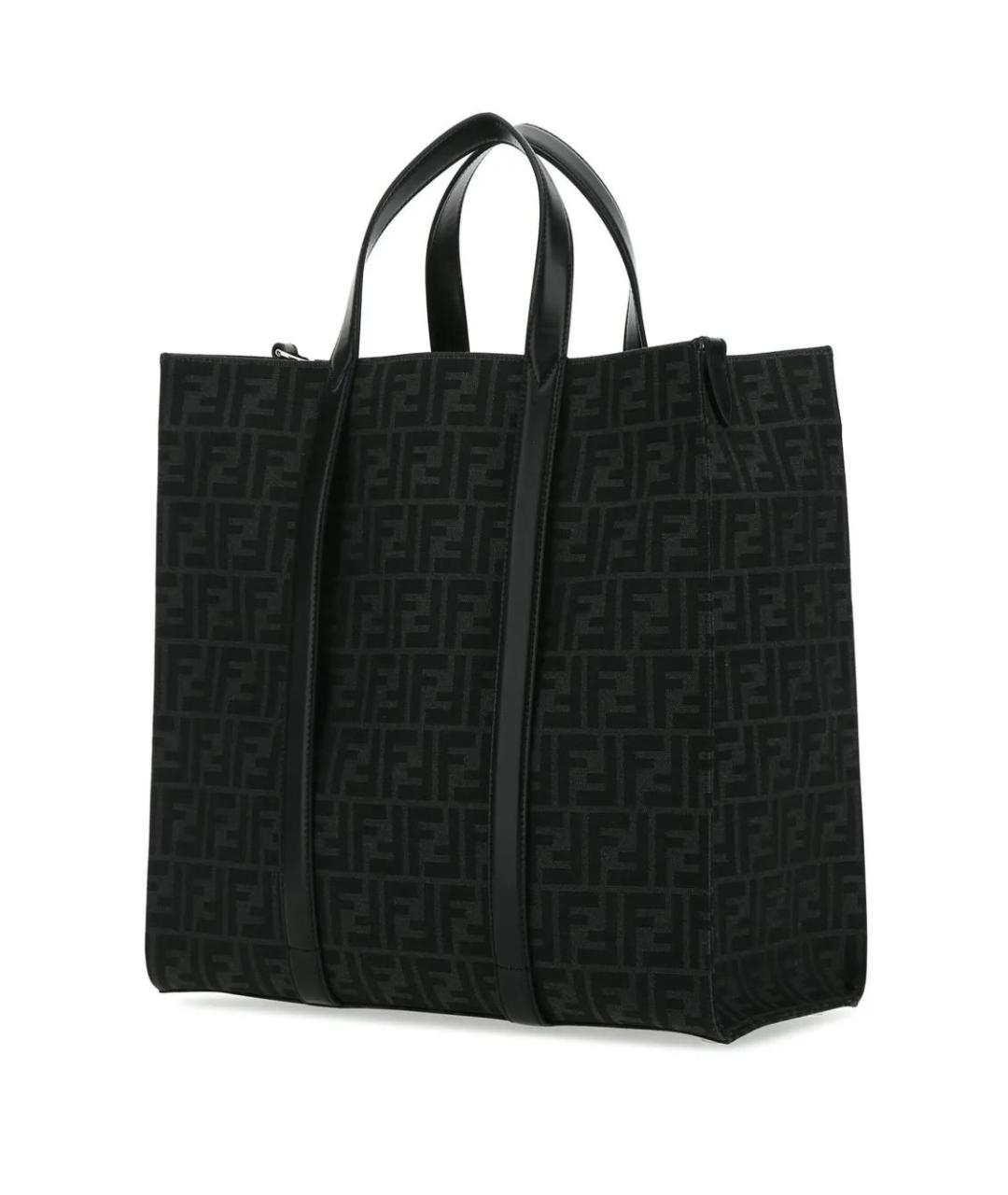 FENDI Антрацитовая синтетическая сумка тоут, фото 3
