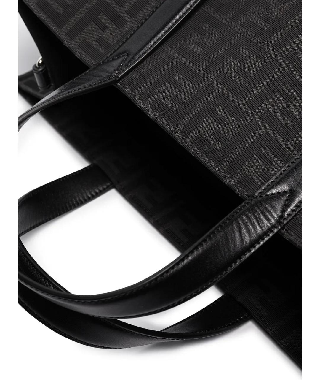 FENDI Антрацитовая синтетическая сумка тоут, фото 5