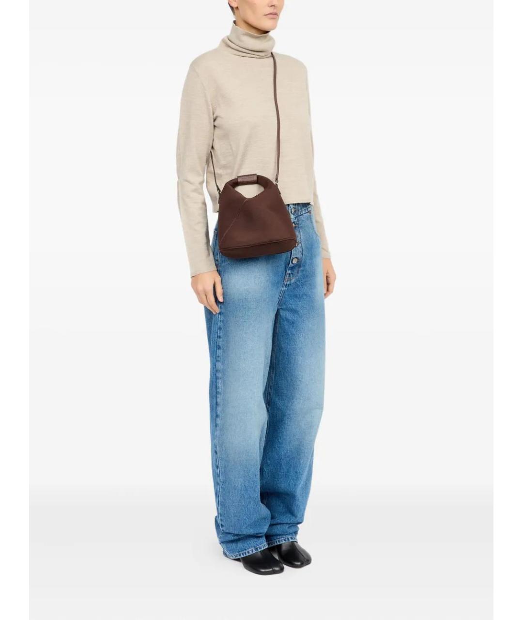 MM6 MAISON MARGIELA Коричневая синтетическая сумка через плечо, фото 2