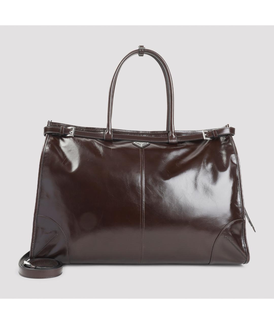 PRADA Коричневая кожаная сумка тоут, фото 2