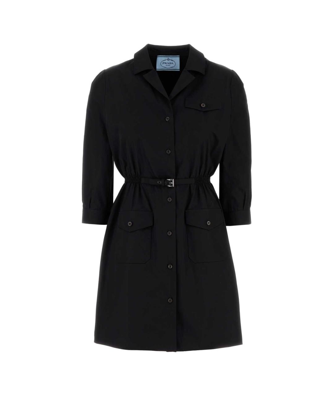 PRADA Черное хлопковое повседневное платье, фото 1