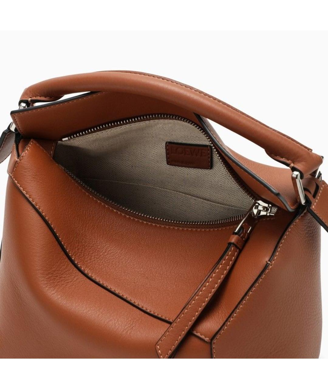 LOEWE Коричневая кожаная сумка через плечо, фото 4