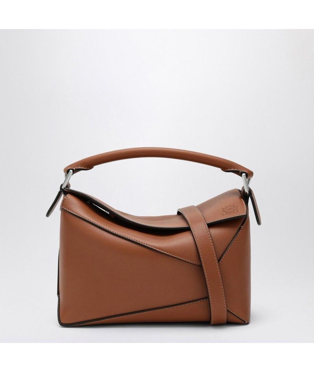 LOEWE Коричневая кожаная сумка через плечо, фото 6