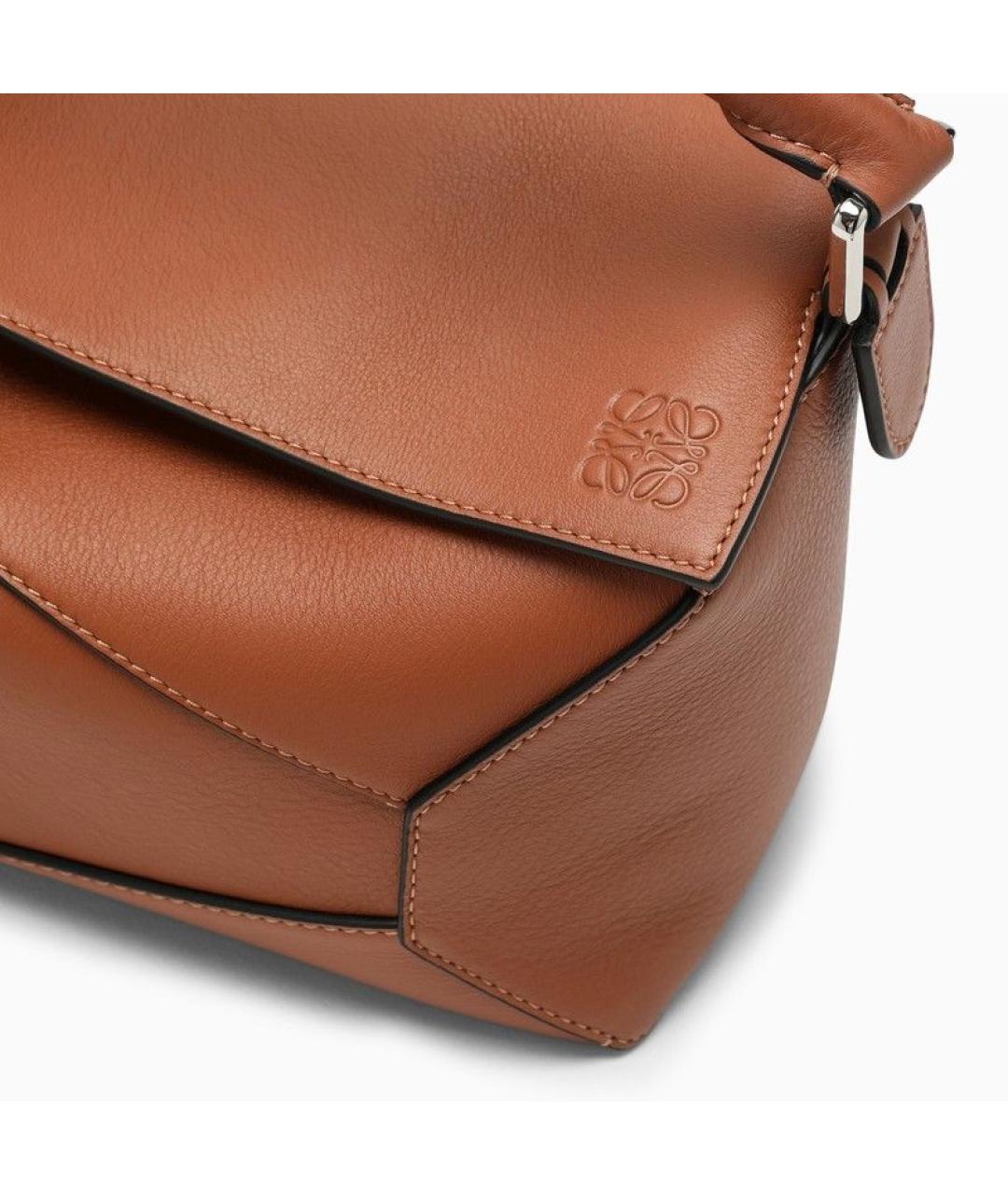 LOEWE Коричневая кожаная сумка через плечо, фото 5