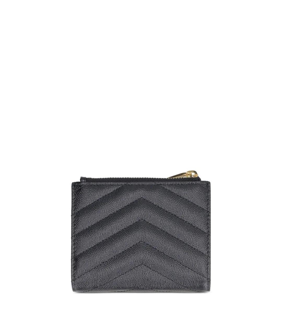 SAINT LAURENT Черный кожаный кошелек, фото 2