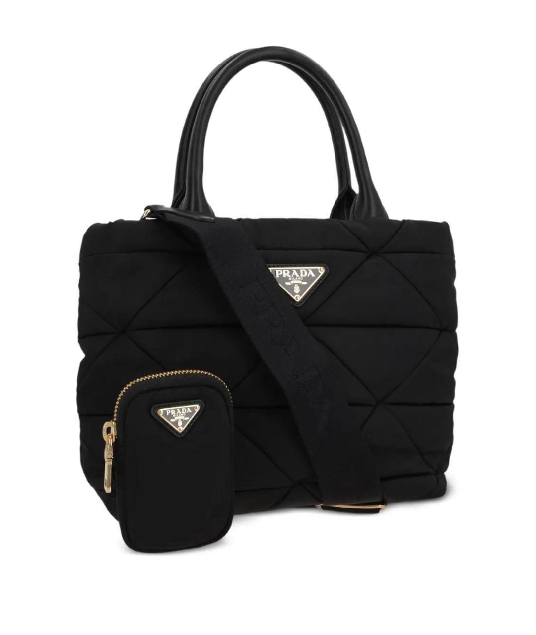 PRADA Черная синтетическая сумка тоут, фото 3