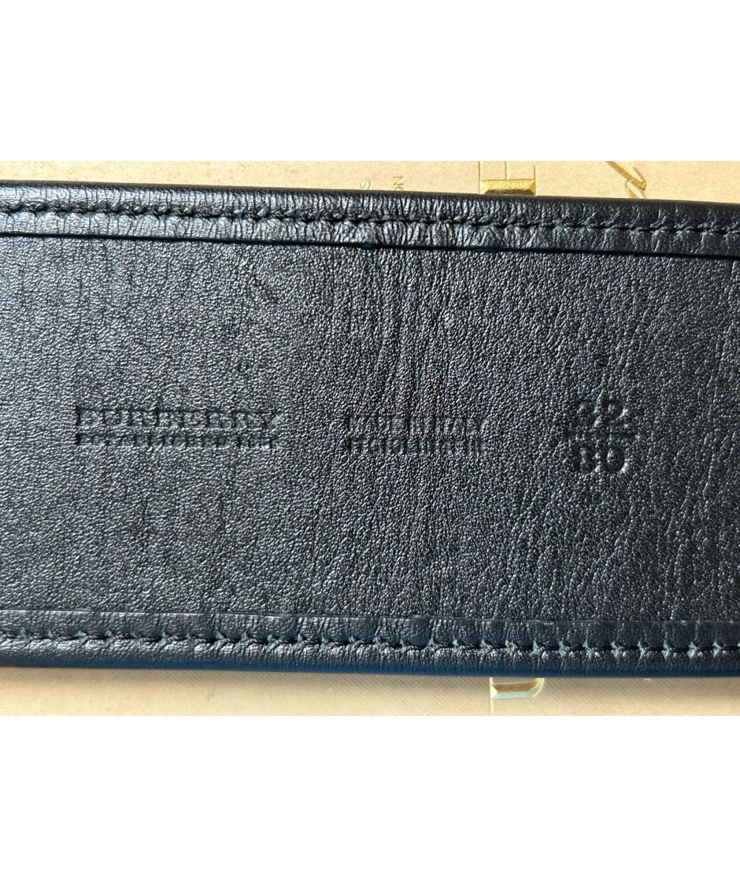 BURBERRY Черный кожаный ремень, фото 4