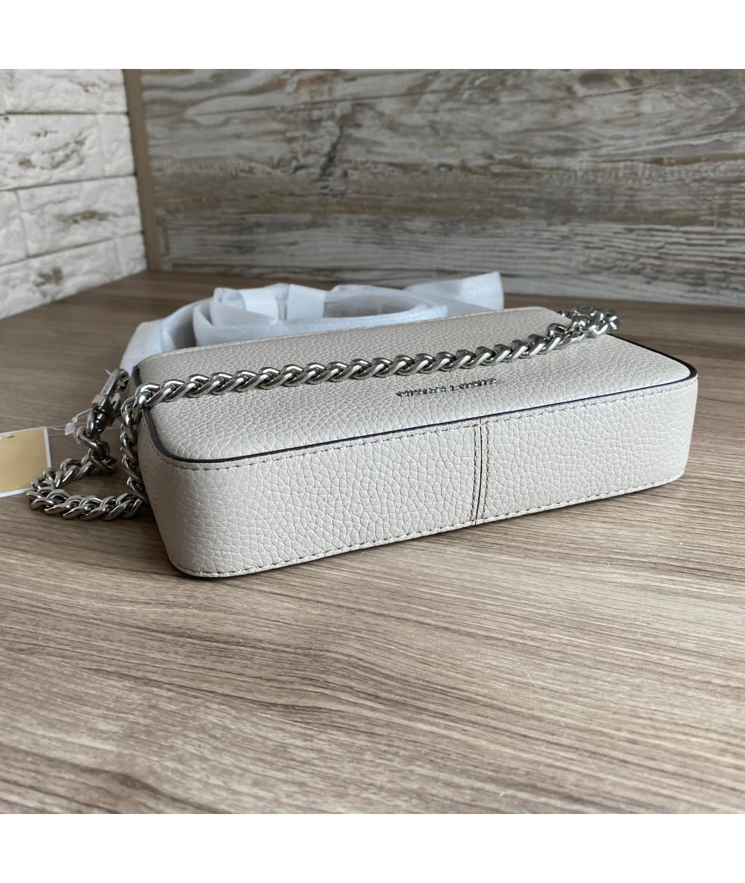 MICHAEL KORS Бежевая кожаная сумка с короткими ручками, фото 7