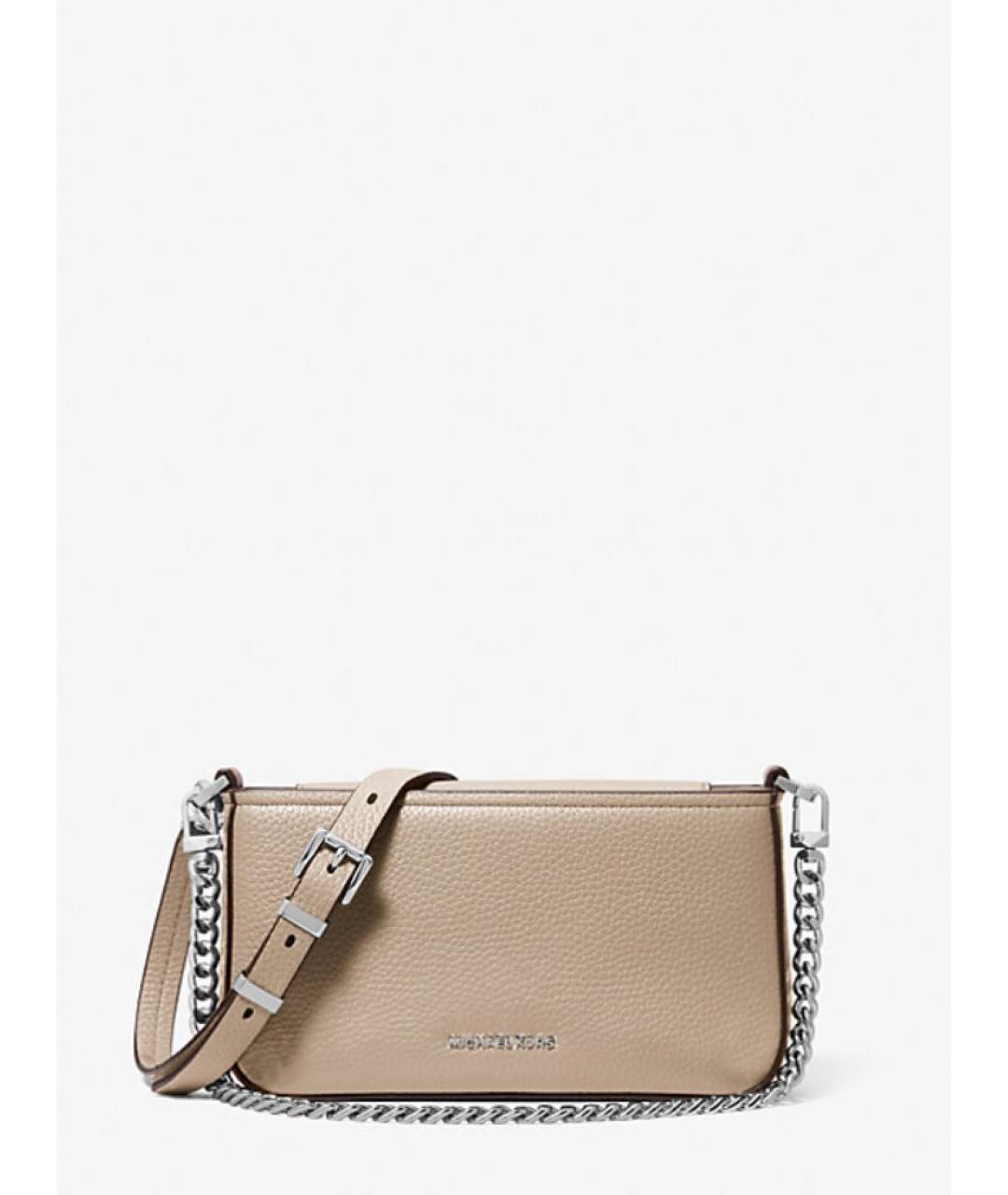 MICHAEL KORS Бежевая кожаная сумка с короткими ручками, фото 10