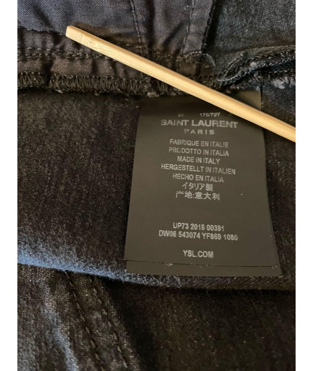 SAINT LAURENT Черные хлопковые джинсы клеш, фото 5