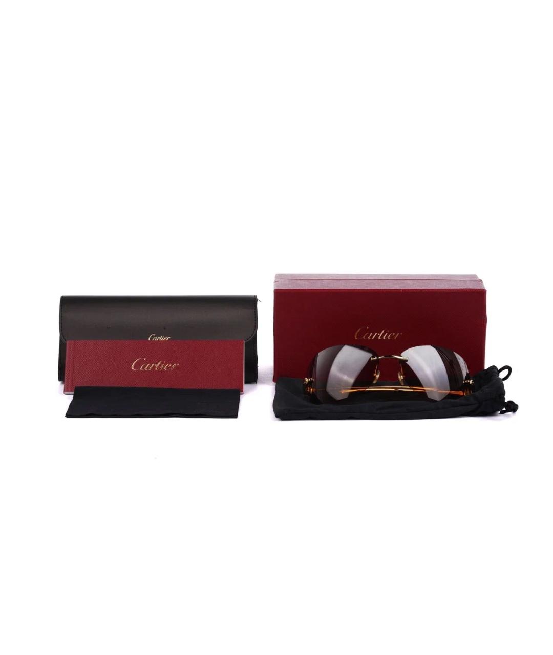 CARTIER Золотые металлические солнцезащитные очки, фото 2