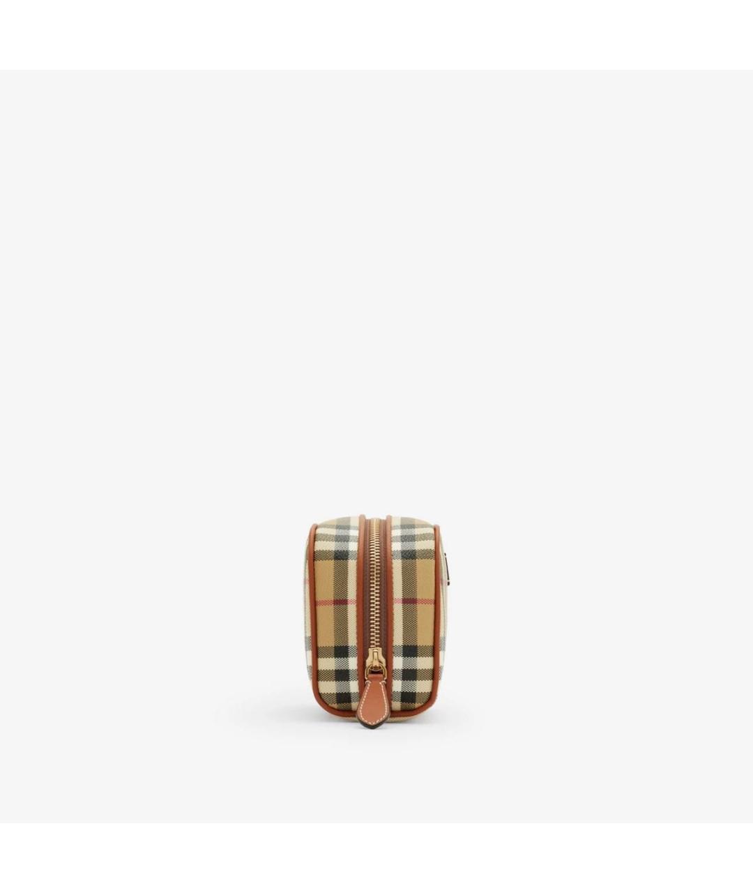 BURBERRY Бежевая кожаная косметичка, фото 2