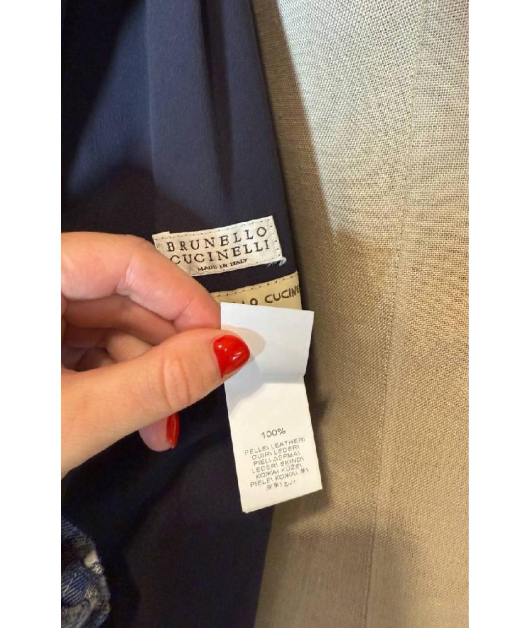 BRUNELLO CUCINELLI Черная кожаная куртка, фото 3