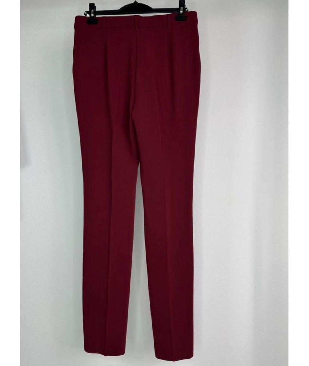 MAX MARA Бордовые ацетатные прямые брюки, фото 2
