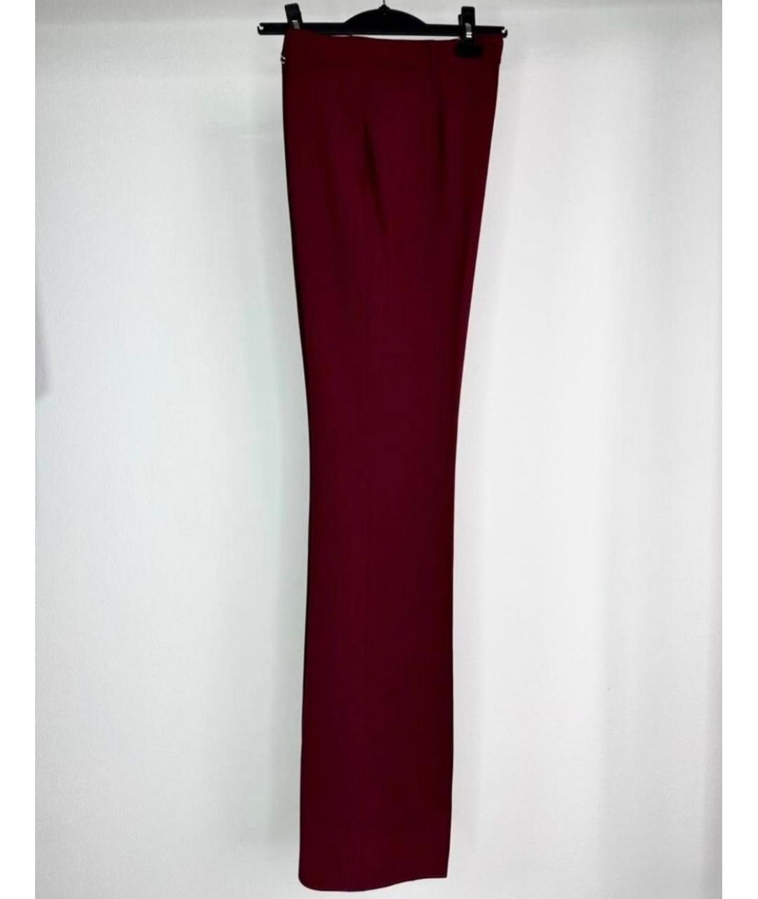 MAX MARA Бордовые ацетатные прямые брюки, фото 5