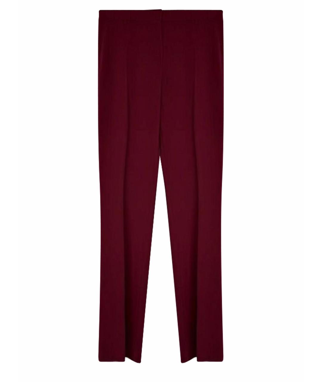 MAX MARA Бордовые ацетатные прямые брюки, фото 1
