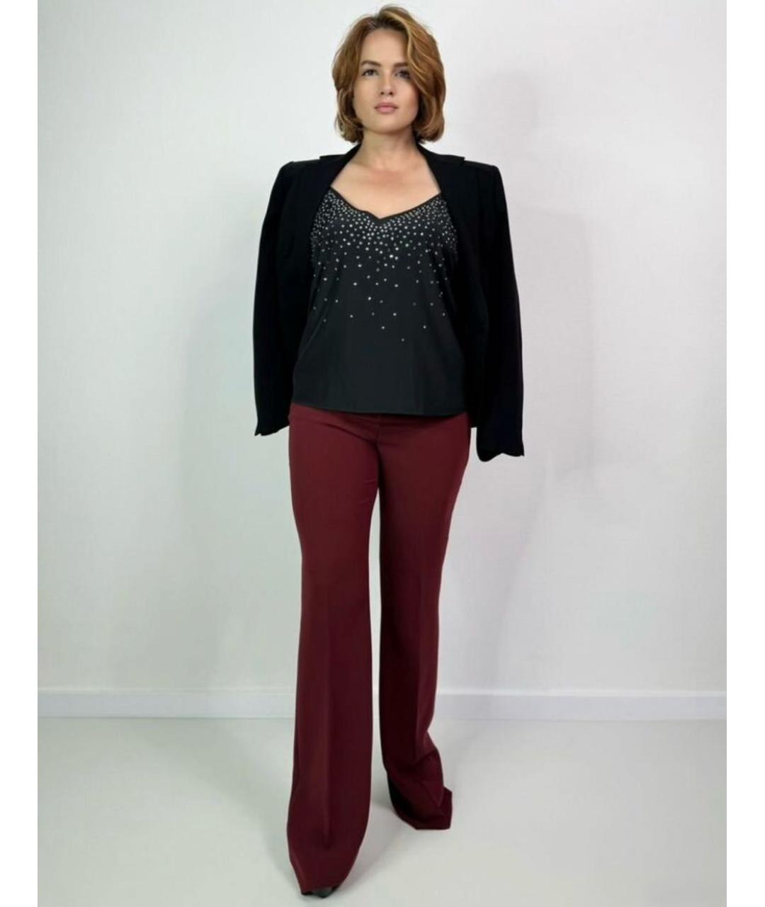 MAX MARA Бордовые ацетатные прямые брюки, фото 7